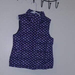 EUC Purple Polka Dot Puffer Vest Gap Kids Size